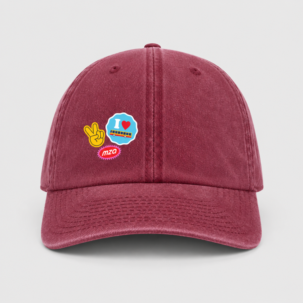 Czapka baseballówka „Wlepki” bordowa