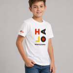 Koszulka dziecięca „Halo Warszawo” biała
