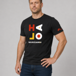 Koszulka męska „Halo Warszawo” czarna