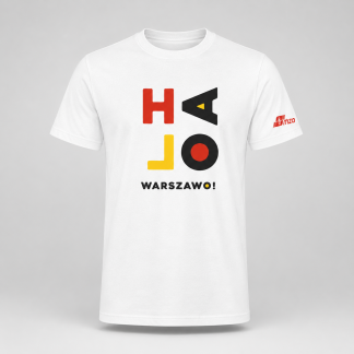 Koszulka męska „Halo Warszawo” biała