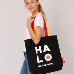 Torba materiałowa „Halo Warszawo” z kolorowymi uszami