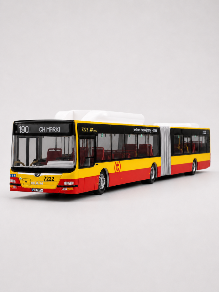 Model autobusu MAN Lion’s City G linia 190 w malowaniu MZA